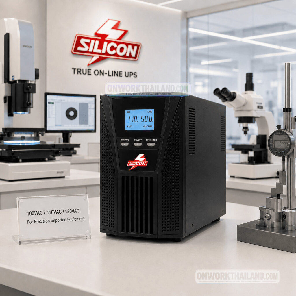 SILICON UPS 110Vac สำหรับ Precision imported Equipment, imported Automation Equipment และเครื่องมือวัดนำเข้าที่ใช้ไฟ 100Vac 110Vac 120Vac