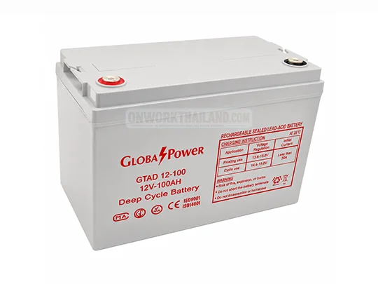 GlobalPower Battery GTAD12-100 แบตเตอรี่ Deep Cycle AGM VRLA 12V 100Ah สำหรับ UPS และ Solar