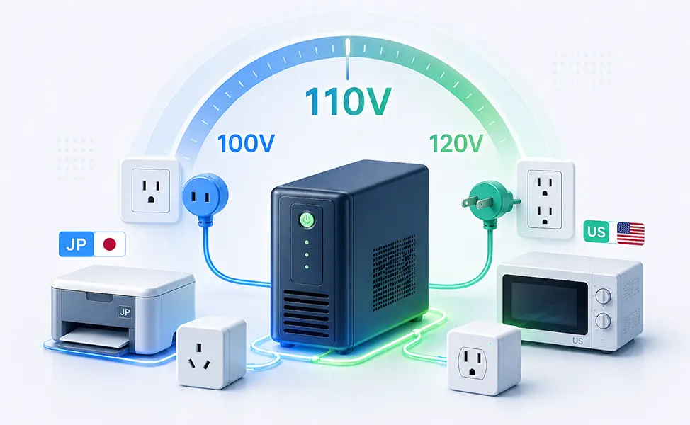 UPS สำหรับใช้งานกับไฟฟ้า 100V 110V 120V และอุปกรณ์นำเข้าจากญี่ปุ่นหรืออเมริกา