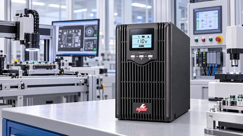 ตัวอย่างการใช้งาน UPS Silicon SI900 Series รุ่น SI903 กับระบบตรวจสอบและอุปกรณ์นำเข้าแรงดัน 110V