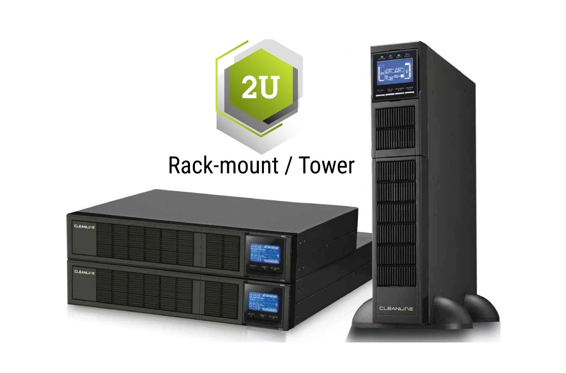 เครื่องสำรองไฟฟ้า CLEANLINE TR-Series True On-Line Rack-mount ขนาด 1kVA ถึง 3kVA (ด้านหน้า)