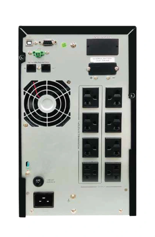 Cleanline UPS T-2000 V3 เครื่องสำรองไฟ True Online Double Conversion PF1.0 ด้านหลัง