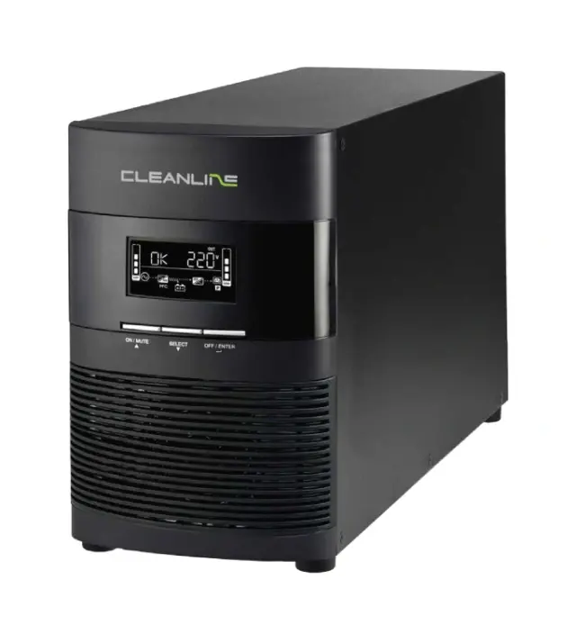 Cleanline UPS T-2000 B4 V3 เครื่องสำรองไฟ True Online Double Conversion PF1.0 ด้านหน้า