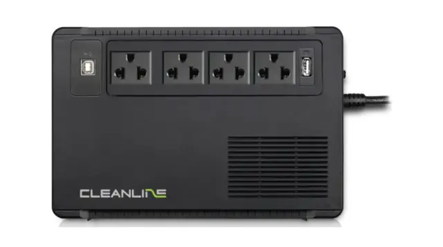 ภาพด้านหลังเครื่องสำรองไฟ CLEANLINE Evolution-1000