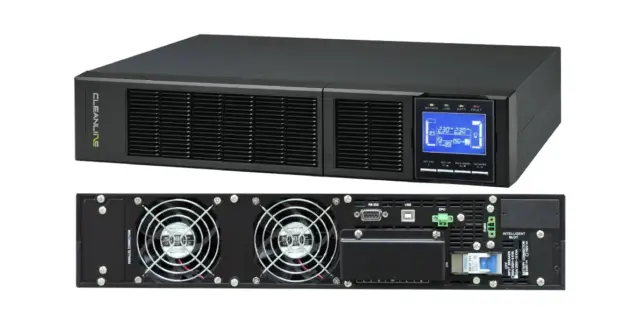 ภาพด้านหลังเครื่องสำรองไฟ CLEANLINE TR-6000 และ TR-10K แบบ Rack-mount 2U