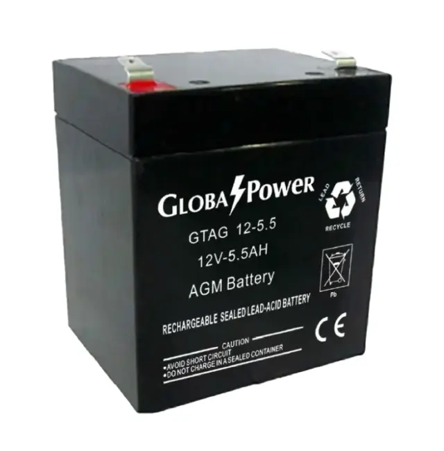 ภาพแบตเตอรี่ GlobalPower GTAG12-5.5 ขนาด 12V 5.5Ah สำหรับระบบสำรองไฟ