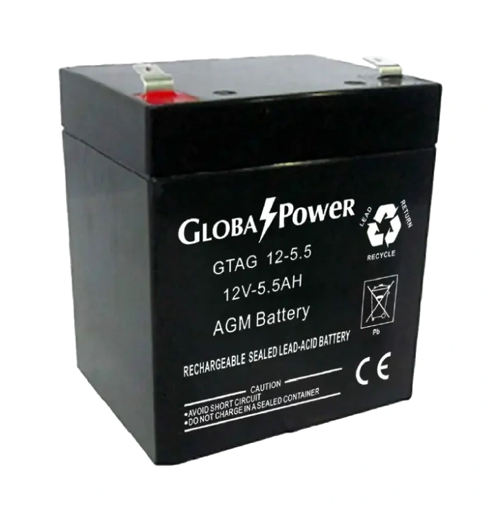 ภาพแบตเตอรี่ GlobalPower GTAG12-5.5 ขนาด 12V 5.5Ah สำหรับระบบสำรองไฟ
