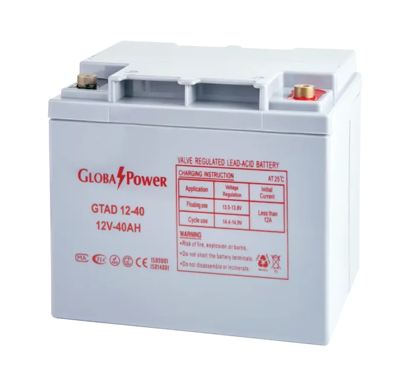 ภาพแบตเตอรี่ GlobalPower GTAD12-40 ขนาด 12V 40Ah สำหรับระบบสำรองไฟ