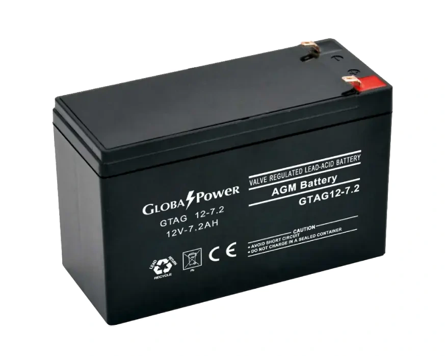 ภาพแบตเตอรี่ GlobalPower GTAG12-7.2 ขนาด 12V 7.2Ah สำหรับระบบสำรองไฟ
