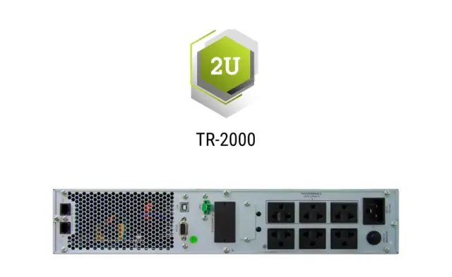 ภาพด้านหลังเครื่องสำรองไฟ CLEANLINE TR-2000 แบบ Rack-mount